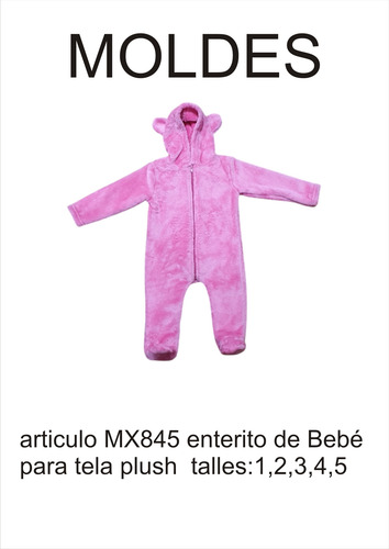 Moldes Originales Textil Para Enterito De Bebé Tela Plus 1,2,3,4,5