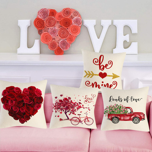 Juego De 4 Fundas Para El Día De San Valentín En L, 18 X 18