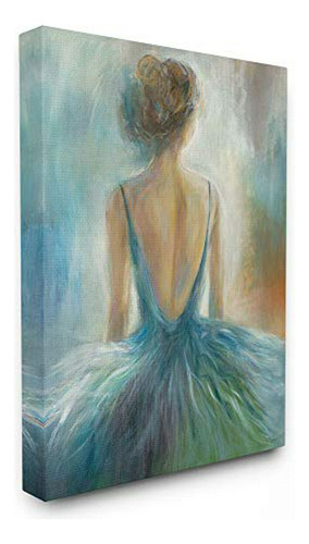 Pintura De Bailarina En Azul Y Naranja, Diseño De Tercer Art