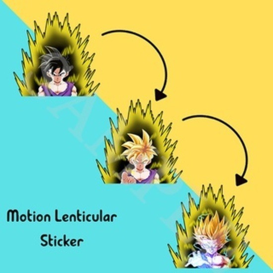 Sticker 3d Movimiento Dragon Ball Gohan Goku Super Saiyaji | Meses sin  intereses