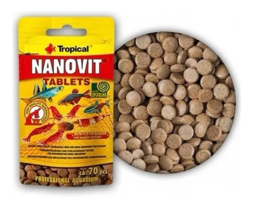 Alimento Tropical Nanovit Tablets Sobre De 10g-70 Piezas