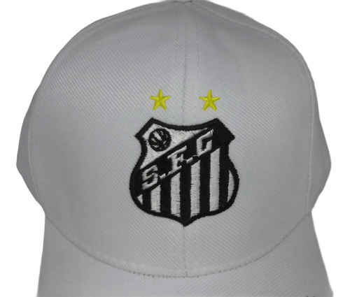 Boné Aba Curva Bordado Ajustável Santos F.c Branco Un