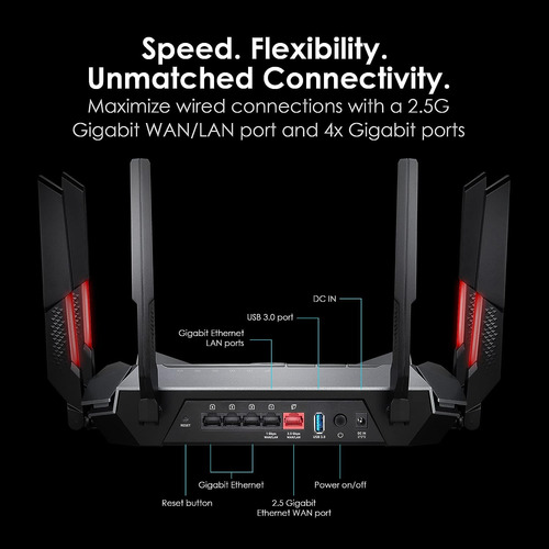 Msi Radix Axe6600 Wifi 6e Tri-band Gaming Router, Ai Qos,...
