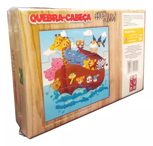 Quebra Cabeça Infantil Arca De Noé Em Madeira mdf Puzzle Jogo Educativo 9  Peças Brinquedo Coluna + 4 Anos em Promoção na Americanas