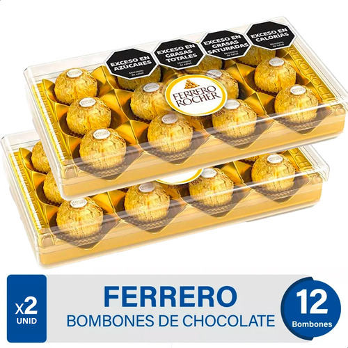 Ferrero Rocher Bombon Chocolate Caja Acrilico 24 Unidades