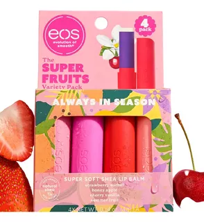 Eos Bálsamos Labiales The Super Fruits Pack X 4