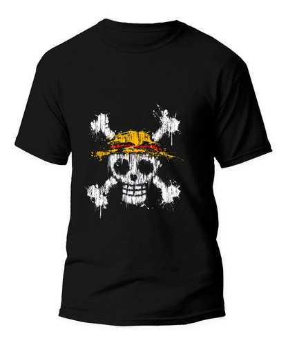 Remera Algodón Premium One Piece - Skull - Dtg - 68