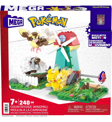 Mega Pokémon Juguete De Construcción Molino Campestre 240 Tres Personajes