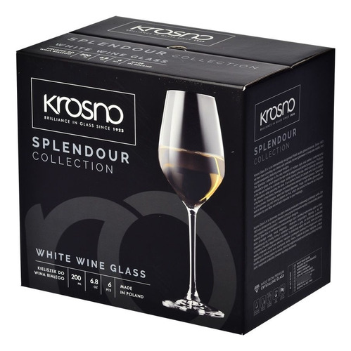 Copa Vino Blanco Krosno Cristal Línea Splendour X 6 Unidades