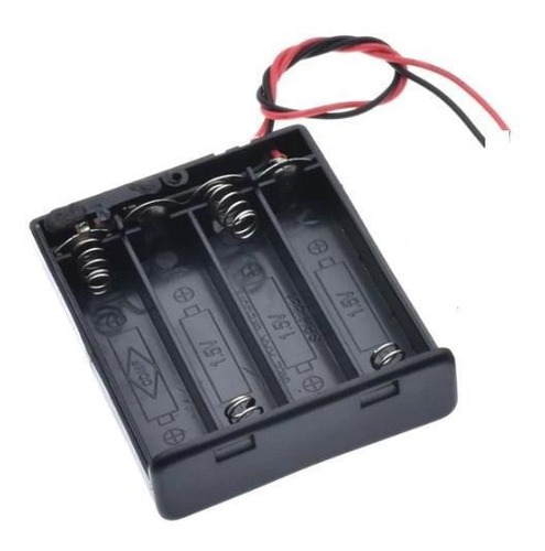 Suporte Para Pilhas 4 Aaa 1,5v Com Rabicho - Pilha Palito - 