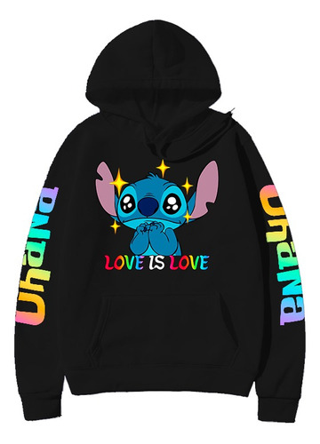 Blusa Moletom Lilo & Stitch Lgbt Stitch Love Is Love 1079