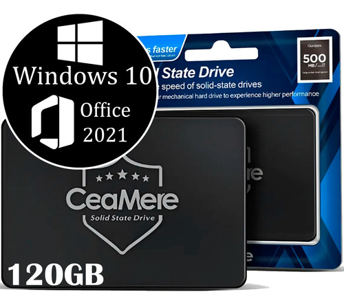 Ssd 120gb Ceamere Com Sistema Instalado Disco Sólido Interno Sata 3