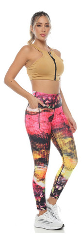 Leggins Sf Ls-115 Tiro Alto Compresion Media Bolsillo