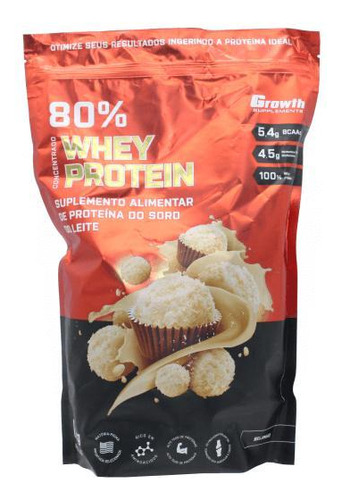 Whey Protein Concentrado Growth 1kg Proteina Sabor Beijinho