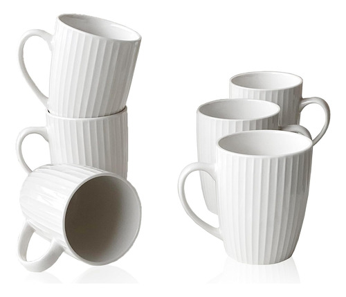 Tazas De Porcelana De 11 Onzas, Juego De 6 Tazas De Café Par