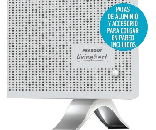 Imagen 2 de 11 de Panel Vitroconvector Peabody 1000w Pe-vc10b Blanco Lh