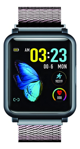 Reloj Inteligente Supersonic Electrocardiograma Ecg+ppg Rosa Color Del Bisel Negro Diseño De La Correa Milanese