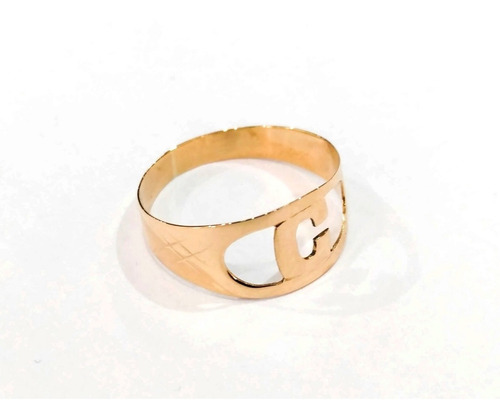 Anillo Macizo Oro 18k Calado 1 Letra 1,8gr Pr