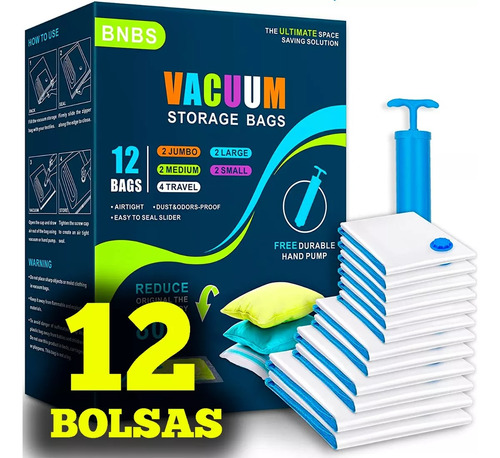 12 Bolsas De Empaque Al Vacio Mas 1 Bomba Manual De Vacio