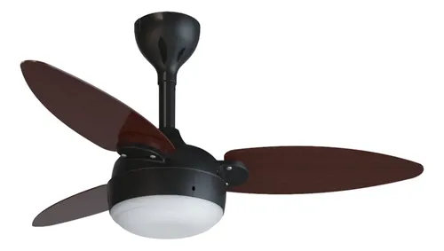Vent Elluz Pr 3p Prtab Cr Inv Bivolt Ventisol 1045 M 60 Preto Tabaco Mdf