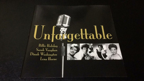 Unforgettable.. Billie Holiday,sarah Vaughan Cd Nuevo Import