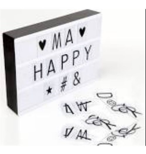 Imagem 4 de 5 de Letreiro Quadro Led Light Box Cinema A4 Com 96 Letras Numero