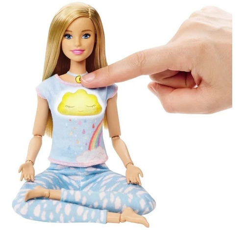 Barbie Medita Comigo Articulada Fashionista Loira Luz Som