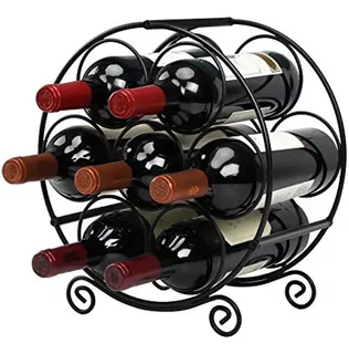 Treelen Wine Racks Countertop, 7 Bottles Wine Organizer Stan