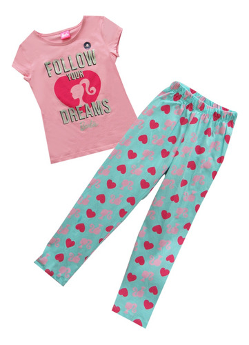 Pijama Para Niña De Barbie Conjunto, Tela Suave Para Dormir