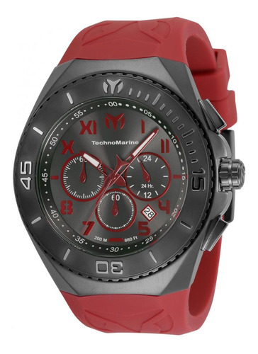 Reloj Technomarine Tm-220020 Borgoña Hombres Color De La Correa Rojo Color Del Bisel Negro Color Del Fondo Negro-rojo