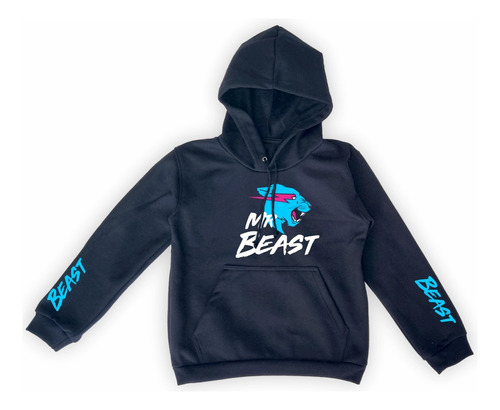 Buzo Hoodie Canguro Algodón Niños/as Mr Beast Con Capucha