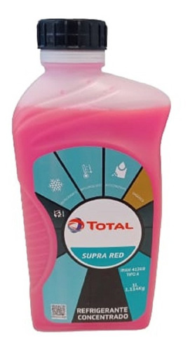 Liquido Refrigerante Anticongelante Total Supra Red 1 Litro