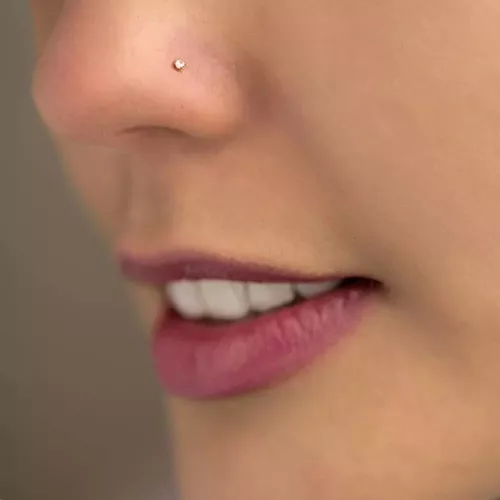 Piercing Nariz Ouro 18k Ponto De Luz Pedra Zircônia G Grande