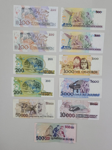 Vendo Coleção De 10 Cédulas De Cruzeiros 1990 (Usado)