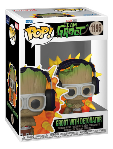 Funko Pop! Marvel: Eu Sou Groot, Groot Com Detonator