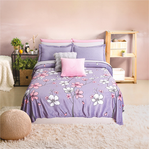 Cobertor Ultrasuave Matrimonial/individual Saori Concord Color Lavanda