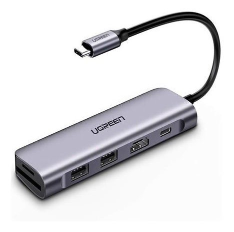Imagen 1 de 5 de Hub Usb-c Ugreen Hdmi 4k Usb 3.0 Otg Lector Tarjetas Sd Tf