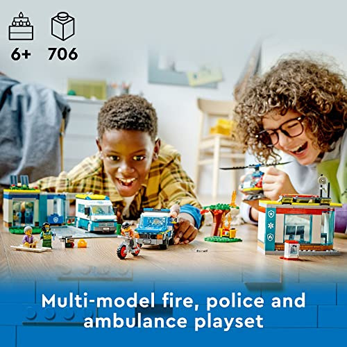 Heli De Rescate Para Vehículos De Emergencia Lego City Hq 60