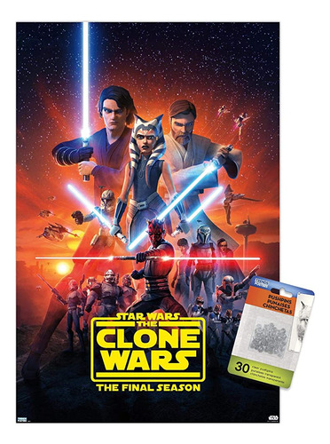 Star Wars: Clone Wars - Temporada 7 Key Art Wall Poster With