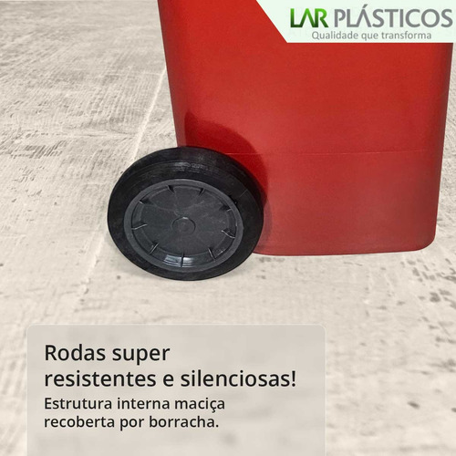 Coletor De Lixo Com Rodas E Tampa Uso Pesado Varias Cores