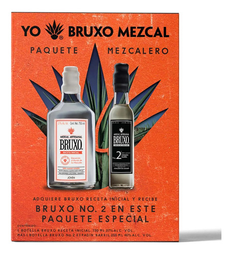 Mezcal Bruxo Receta Inicial 750 Ml + Bruxo #2 250ml