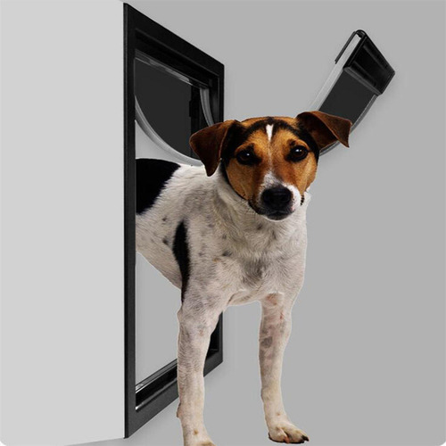 Puertas Con Solapa Para Perros Y Gatos De Primera M Negro