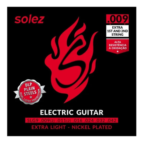 10 Encordoamento Guitarra Solez 0.9 Slg9 Extra Light