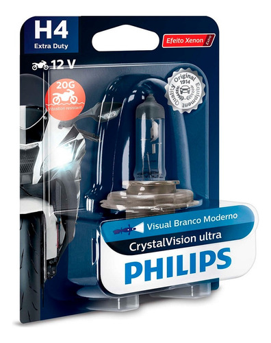 Lâmpada Crystal Vision H4 35/35w Original Philips