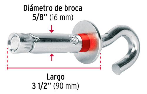 Caja 25 Taquetes Expansivos 16 X 90 Mm Armella Abierta 49748