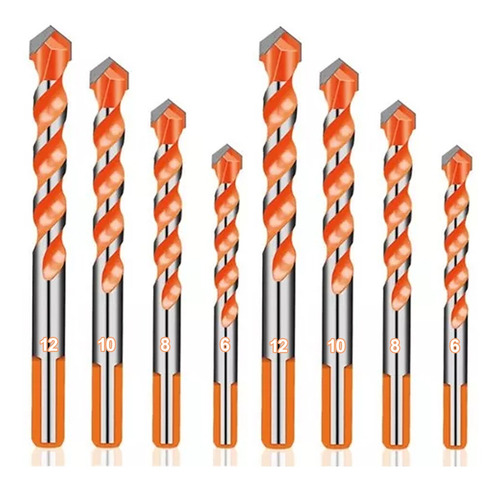 Fura Tudo Jogo 8 Brocas Diamantadas Drill 6mm 8mm 10mm 12mm