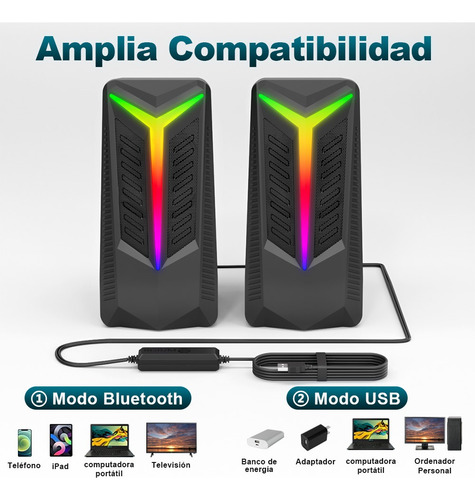 Portable Multimedia Rgb Speaker Altavoz De La Computadora