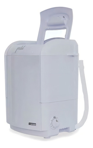 Lavadora Petit de 1,2 kg, 5 programas de lavado Praxis, color negro, 220 V