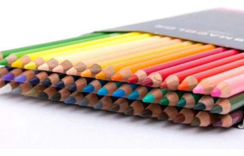 Caja 36 Lapices De Colores Pastel Metalicos 4mm Unipunta