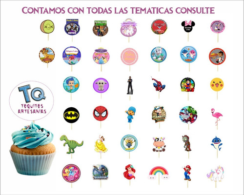 Imagen 4 de 6 de Pocoyo Cupcake Toppers Adorno Para Muffins X10